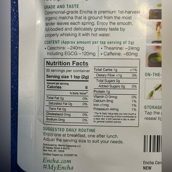 New - Encha Organic Ceremonial Grade Matcha Green Tea From Uji, Japan (60g) - Picture 8 of 9